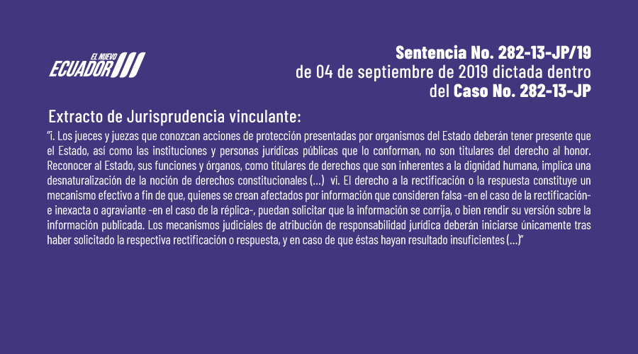 Sentencia No. 282-13-JP/19